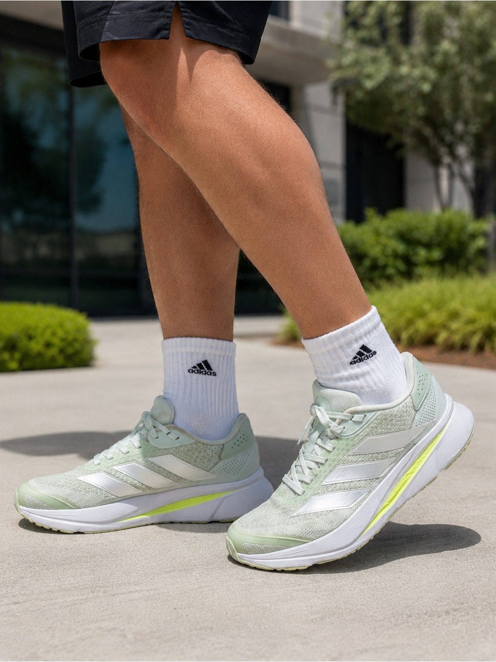 Adidas Duramo SL 2 Running Shoes Men’s US 10 Green White Lightweight Athletic